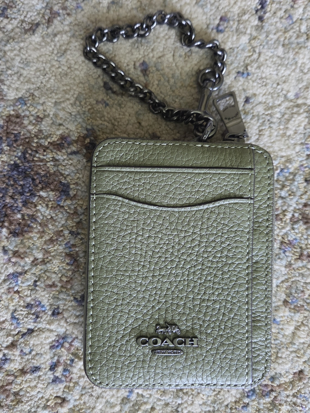 Coach Green Leather Wallet Card Case
